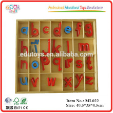 Montessori Language Materials Wooden Educational Small Alfabeto móvel, brinquedos de madeira